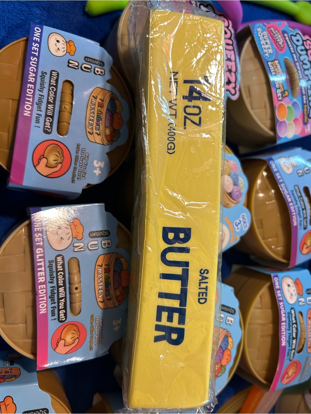 Jumbo 14oz Salted Butter Squeeze Toy - Yellow Novelty